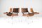 Mid-Century Modern Danish Teak Plywood & Velvet Chairs, Set of 4 4