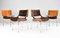 Mid-Century Modern Danish Teak Plywood & Velvet Chairs, Set of 4 2