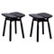Black Stained Oak Dom Stools by Marcos Zanuso Jr, Set of 2 1