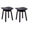 Black Stained Oak Dom Stools by Marcos Zanuso Jr, Set of 2 2