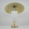 Mid-Century Modern Swedish Saucer Table Lamp in Opaline and Fiberglass, 1950s 12