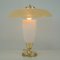 Mid-Century Modern Swedish Saucer Table Lamp in Opaline and Fiberglass, 1950s, Image 11