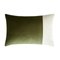 Double Coussin Rectangulaire Vert et Blanc de Lo Decor 1