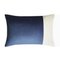 Blue and White Double Rectangle Blue Double Velvet Pillow from Lo Decor 1