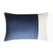 Double Coussin Rectangulaire Bleu et Blanc en Velours de Lo Decor 1