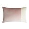 Coussin Double Rectangulaire en Velours Rose et Blanc de Lo Decor 1