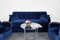 Mid-Century Bauhaus Style Blue Velvet Sofa by József Pereszegi, 1958, Set of 3 27