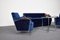 Mid-Century Bauhaus Style Blue Velvet Sofa by József Pereszegi, 1958, Set of 3 8