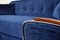 Mid-Century Bauhaus Style Blue Velvet Sofa by József Pereszegi, 1958, Set of 3 12