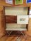Mueble bar con taburetes de madera y vidrio, Italia, años 50. Juego de 4, Imagen 4