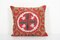 Suzani Red Pillow Case From Vintage Suzani Textile - Tribal Ethnic Cushion Cover 1