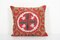 Taie d'Oreiller Suzani Rouge de Suzani Textile Vintage - Housse de Coussin Ethnique Tribal 1