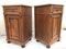 Bedside Tables in Oak with Marble Top, 1940s, Set of 2 2