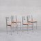 Mid-Century French Dining Chairs in Metal and Rush, Set of 4 6