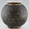 Art Deco Spherical Ceramic Vase With Stylized Motifs, 1925 3