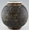 Vaso Art Déco sferico in ceramica con motivi stilizzati, 1925, Immagine 4