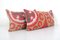 Vintage Red Uzbek Suzani Pillow Cases, Set of 2 3