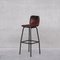 Mid-Century French Leather Bar Stool 1