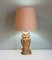 Mid-Century Belgian Matte Gold Plated Metal Owl Table Lamp from Deknudt, 1970s 4