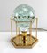 Lámpara de mesa esférica de vidrio con marco de latón de Paulmann, años 90, Imagen 1