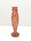 Liberty Style French Red Orange Glass Vase by Legras, Image 1