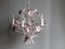Lámpara de araña Toleware italiana vintage con motivos florales, años 60, Imagen 4