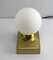 Glass Screen in Ball Shape on Brass Socket of Trio Table Lamp, 1990s 1