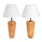 Lampes Modernistes en Bois Tourné, Set de 2 1