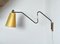 Danish Brass Wall Lamp with Swing Arm, 1950s 1