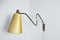 Danish Brass Wall Lamp with Swing Arm, 1950s 8