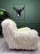 Vintage Wingback White Sheepskin Fluffy Lounge Chair 6