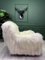 Vintage Wingback White Sheepskin Fluffy Lounge Chair, Image 6
