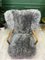 Vintage Wingback White Sheepskin Fluffy Lounge Chair by Howard Keith 3
