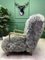 Vintage Wingback White Sheepskin Fluffy Lounge Chair by Howard Keith 6