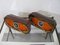 Deutsche Orange Fat Lava Keramik Wandlampen von Pan Keramik, 1970er, 2er Set 4