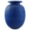 Blaue Vase aus glasierter Keramik von Gunnar Nylund für Rörstrand, 1960er 1