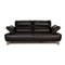 Black Leather Two Seater Couch with Feature by Koinor Ansina 3