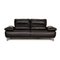 Schwarzes 2-Sitzer Leder Sofa mit Funktion von Koinor Ansina 1