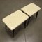 Italian Stained Beech Wood Foam Padding Skai Stools, 1950s, Set of 2 3