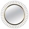 Mid-Century Swedish Sculptural Round Brass Wall Mirror, 1950s, Image 1