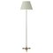 Mid-Century White Leather and Brass Floor Lamp from Vereinigte Werkstätten, 1950s, Image 1