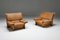 Mid-Century Modern Italian Camel Leather Club Chairs from Brunati, 1970s, Set of 2 2