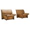 Mid-Century Modern Italian Camel Leather Club Chairs from Brunati, 1970s, Set of 2 1