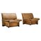 Mid-Century Modern Italian Camel Leather Club Chairs from Brunati, 1970s, Set of 2, Image 1