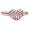 18 Karat Rose Gold Heart Shape Modern Ring With Diamonds, Image 1