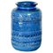 Blaue italienische Mid-Century Keramikvase von Aldo Londi für Bitossi, 1960er 1