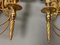 Lámparas de pared italianas neoclásicas de latón dorado de Gaetano Sciolari para Sciolari, años 60. Juego de 2, Imagen 9