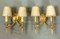 Italian Neoclassical Gilt Brass Wall Lights by Sciolari, 1960s, Set of 2 1