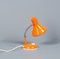 German Bauhaus Kaiser Idell Style Desk Lamp in Orange With Swan Neck, 1950s 1