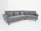 Mid-Century Modern American Style Sofa in Lead-Gray Fabric with Feather and Velvet Cushions, 1960s 2